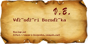 Vásári Bozsóka névjegykártya